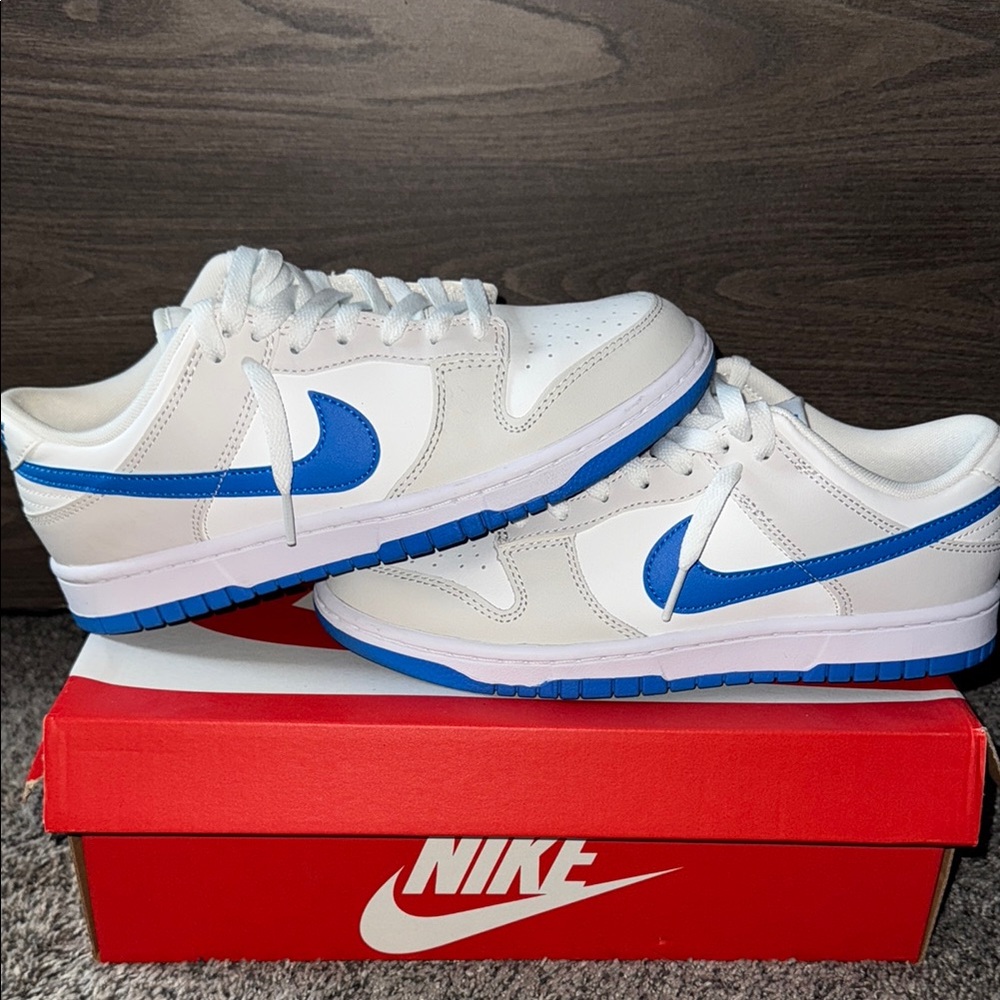 Nike White and Blue Athletic Shoes
